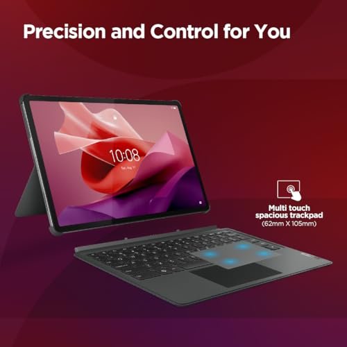Lenovo Original Tab P12 Keyboard Detachable,3-Point Pogo-Pin Connectors Wireless Keyboard with Trackpad/Touchpad Tablet(Ultra-Thin,Productivity Enabling Hot Keys(Suitable for Tab P12,Zg38C05230)),Grey - Image 5