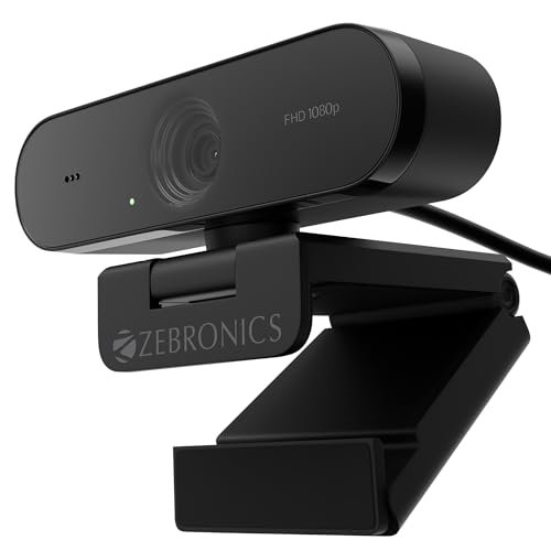 Zebronics FHD USB Webcam, 30FPS, 2P2G Lens, 2.0MP CMOS Sensor, Auto-White Balance, Auto-Exposure, Privacy Shutter, Built-in Mic, for Teams, FaceTime, PC/Laptop (Live Pro) - Image 2