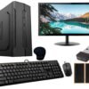 Desktop Computer Set with i5-3470, 16GB RAM, 512GB SSD, 19-inch Monitor, Keyboard, Mouse, WiFi Dongle, Speakers, Windows 10, Black