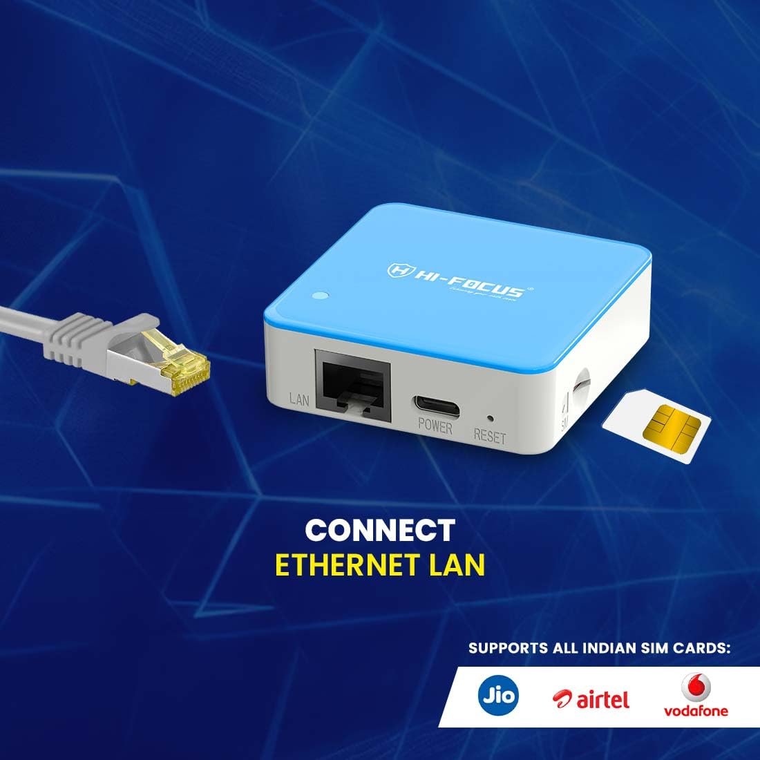 HI-Focus LTE 4G Sim Router|Support 4G or 5G Sim All Carrier|Upto 150 MBPS Speed|Long Range Coverage 150 Mbps 4G Router |Ethernet|2.4Ghz WiFi| (White, Single Band)… (HF-R1100T-4G) - Image 2