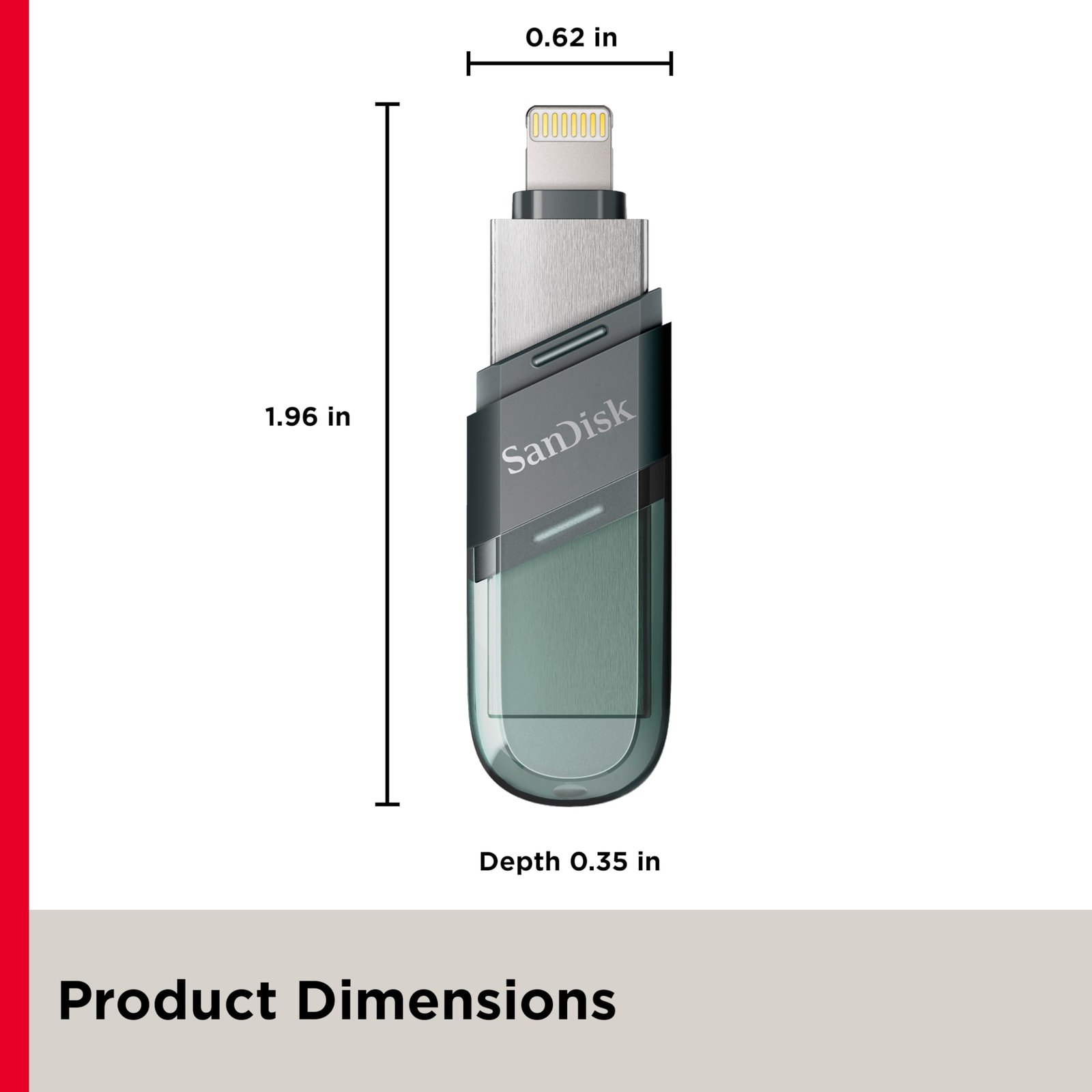 SanDisk iXpand USB 3.0 Flash Drive Flip 128GB for iOS and Windows, Metalic - Image 7