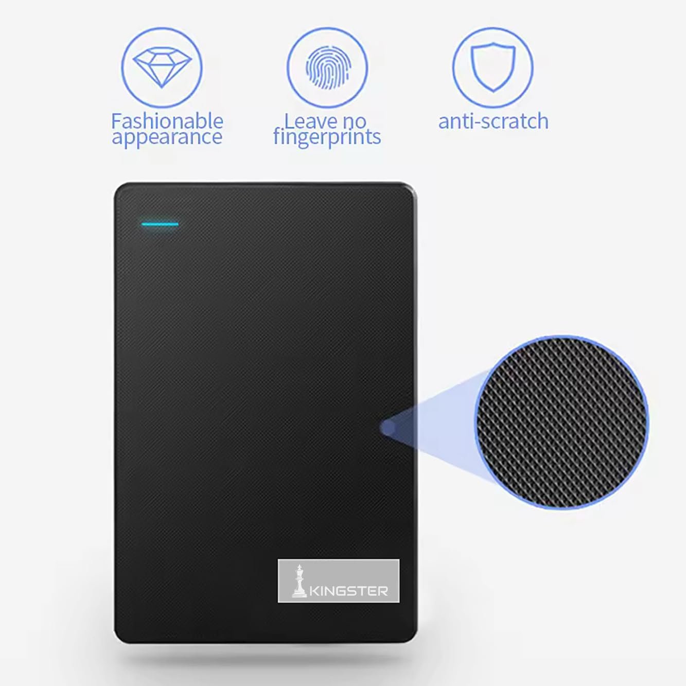 KINGSTER® 500GB Ultra Slim External Hard Drive | Portable HDD | USB 3.0 High-Speed 5Gbps | Plug & Play | Backup Drive for Laptop, PC, Mac | Lightweight & Durable – Black - Image 2