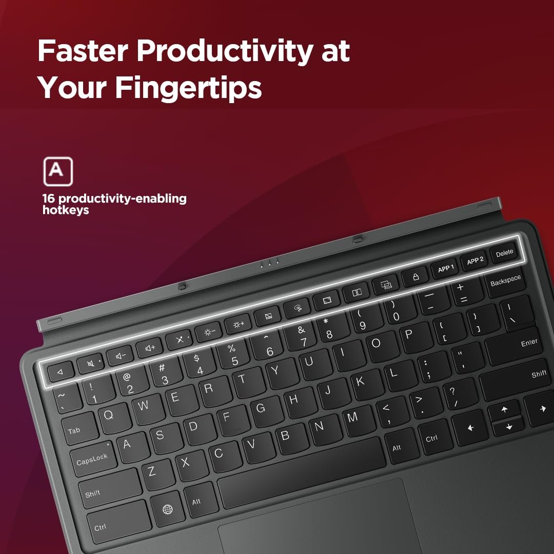 Lenovo Original Tab P12 Keyboard Detachable,3-Point Pogo-Pin Connectors Wireless Keyboard with Trackpad/Touchpad Tablet(Ultra-Thin,Productivity Enabling Hot Keys(Suitable for Tab P12,Zg38C05230)),Grey - Image 3