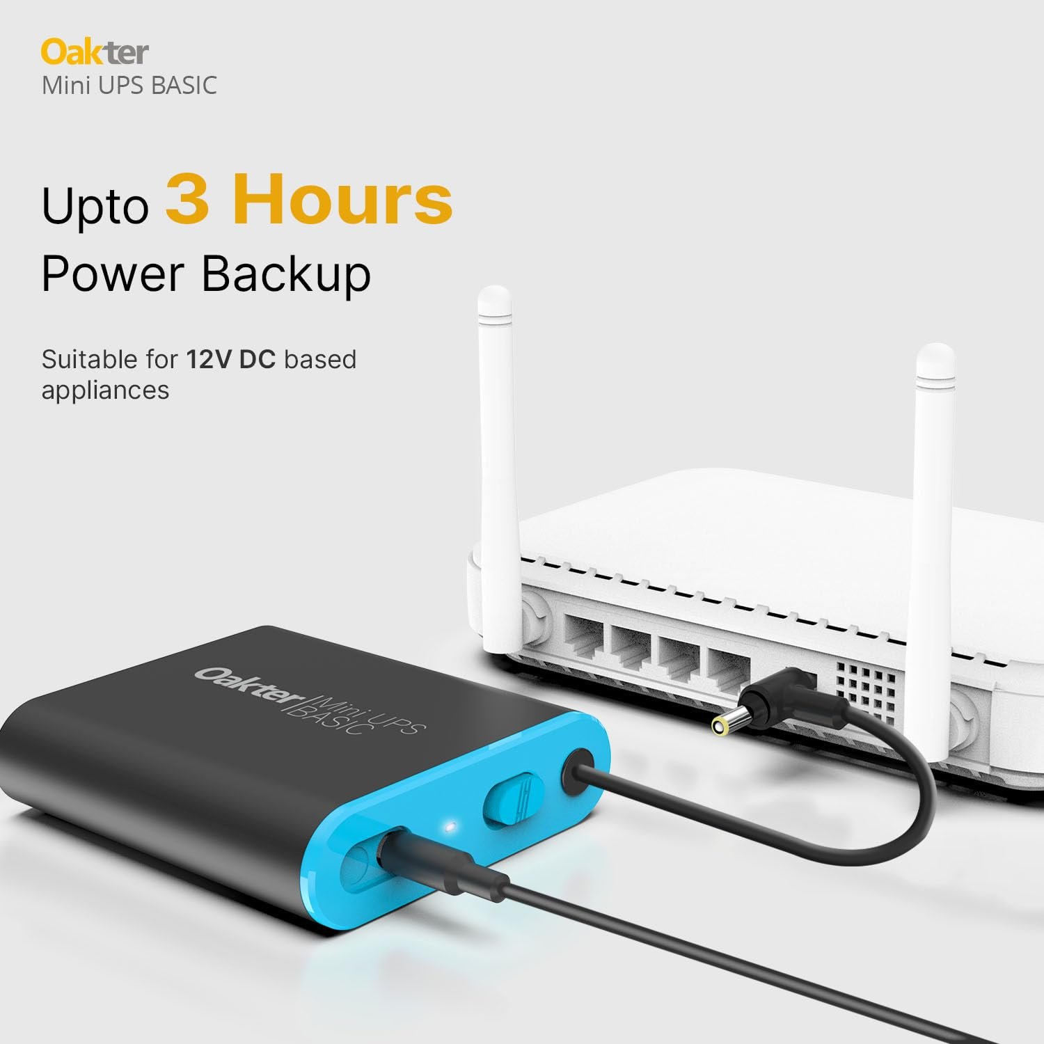 Oakter Mini UPS Basic for WiFi Router Broadband Modem | Supports 12V-2A Routers. Backup Upto 3 Hours | WiFi Router UPS Power Backup During Power Cuts| Current Surge & Deep Discharge Protection - Image 4