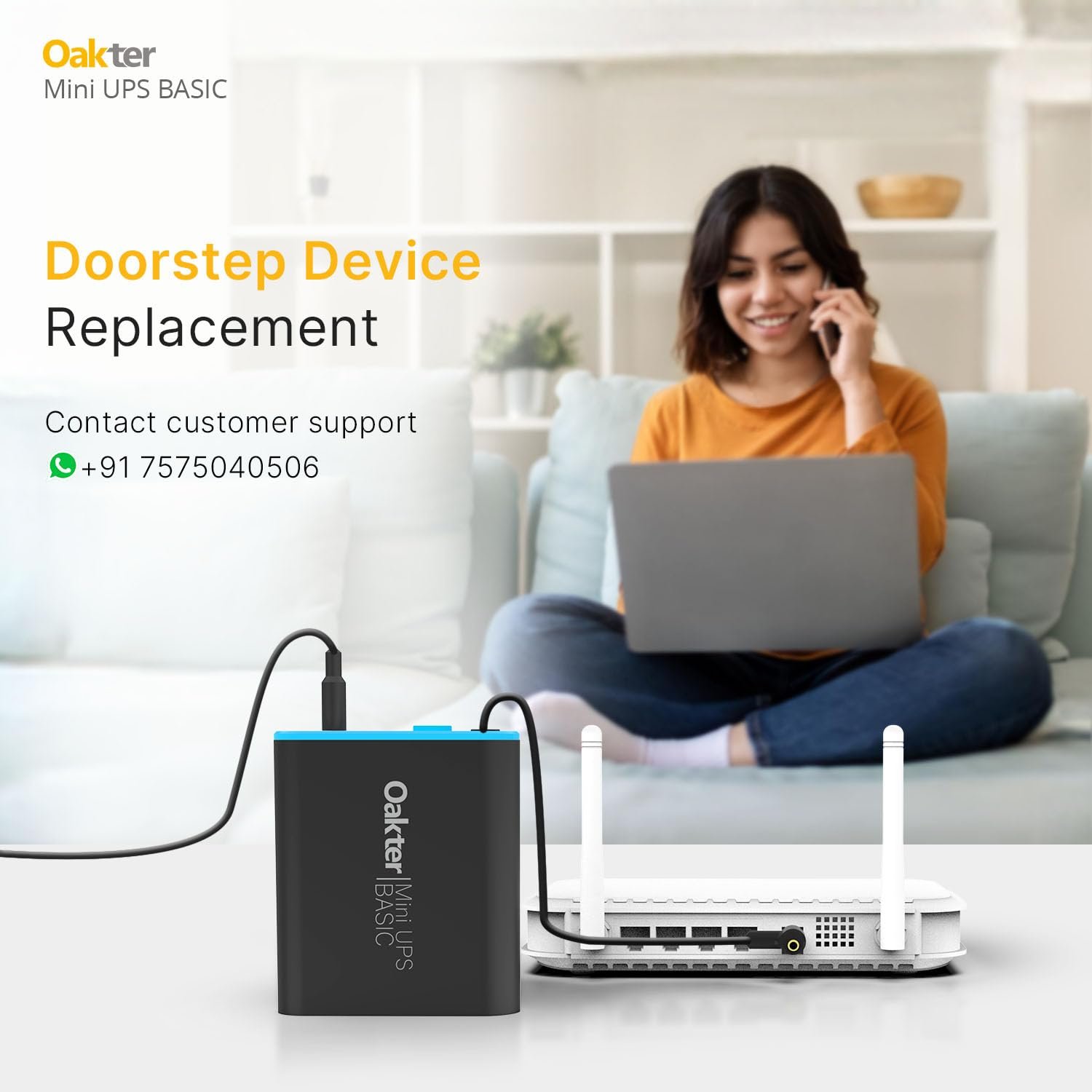 Oakter Mini UPS Basic for WiFi Router Broadband Modem | Supports 12V-2A Routers. Backup Upto 3 Hours | WiFi Router UPS Power Backup During Power Cuts| Current Surge & Deep Discharge Protection - Image 2
