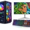 KRYNORCXY® Gaming Desktop PC | Core i7 3770 Processor | 16GB RAM | 128GB SSD + 1TB HDD | GT 730 4GB DDR5 Graphics Card | RGB Cabinet | 22 Inch LED Monitor | RGB Keyboard Mouse | WiFi | Windows 10 Pro