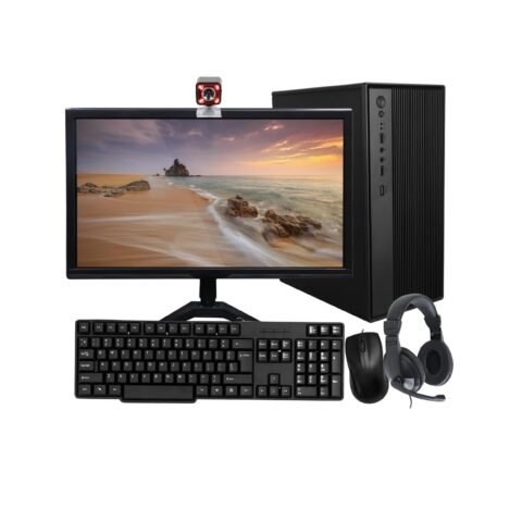 TECNICO Student Learning Desktop Set, 20" HD All-in-One Computer, Dual Core /I3 2 Gen, 4 GB RAM, 128 GB SSD, 20" LED Monitor, Keyboard & Mouse, Webcam, Headphone & Mic, WiFi