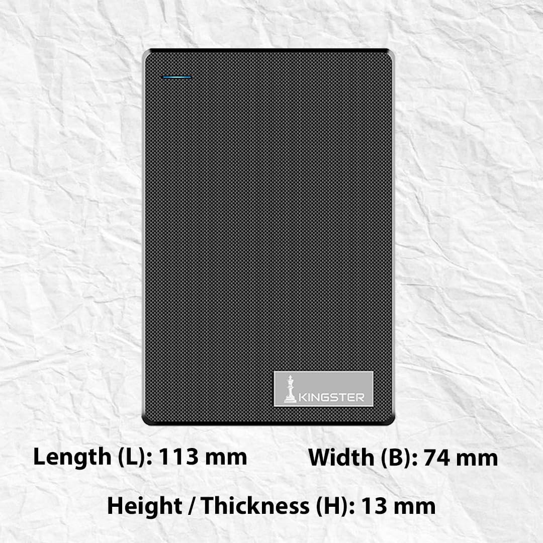 KINGSTER® 500GB Ultra Slim External Hard Drive | Portable HDD | USB 3.0 High-Speed 5Gbps | Plug & Play | Backup Drive for Laptop, PC, Mac | Lightweight & Durable – Black - Image 3