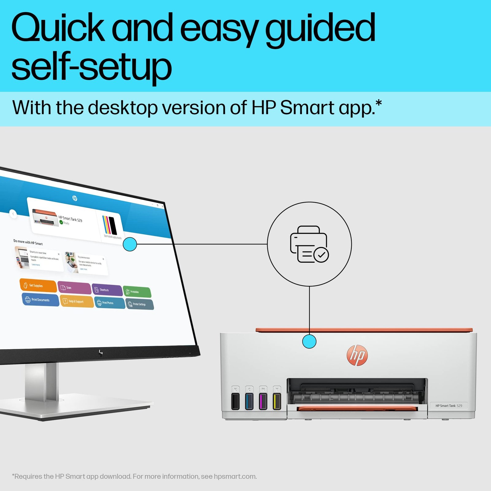 HP Smart Tank 529 All-in-One Colour Printer |Up to 4000 Black & 6000 Colour Prints I Print,Scan & Copy for Home/Office - Image 5