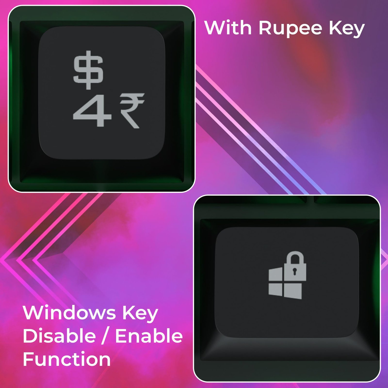 Zebronics Transformer K1 Premium Gaming Keyboard with 104 Keys, 1.7m Cable, Laser Keycaps, Multi Color LED Modes, Integrated Multimedia Keys, All Keys Enable/Disable Function - Image 2