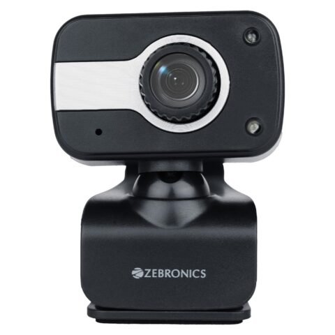 Zebronics Zeb-Crystal Clear Web Camera, 0.3 MP with USB with 3P Lens,Built-in Microphone,Auto White Balance,Night Vision and Manual Switch for LED (Black)