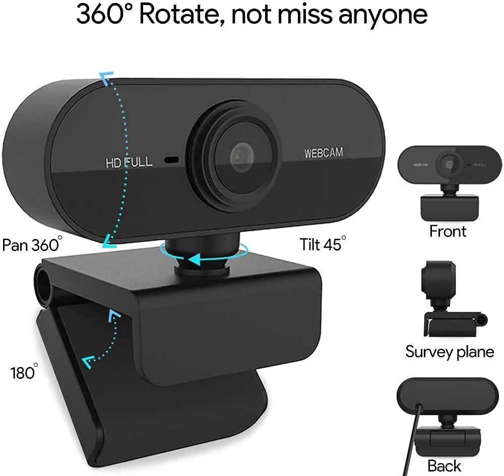 V88R 1080P Full HD Webcam with Microphone - Plug & Play, Noise Reduction, Rotatable for Video Conferencing, Online Teaching, Gaming Web Camera Compatible with PC, Laptop, Desktop - Image 7