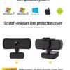 TECHDASH 2K Webcam with Privacy Cover - Noise Reduction, Plug & Play, Inbuilt Mic - for Video Conferencing, Streaming, and Online Meetings & YouTube Web Camera Compatible with PC, Laptop, Desktop