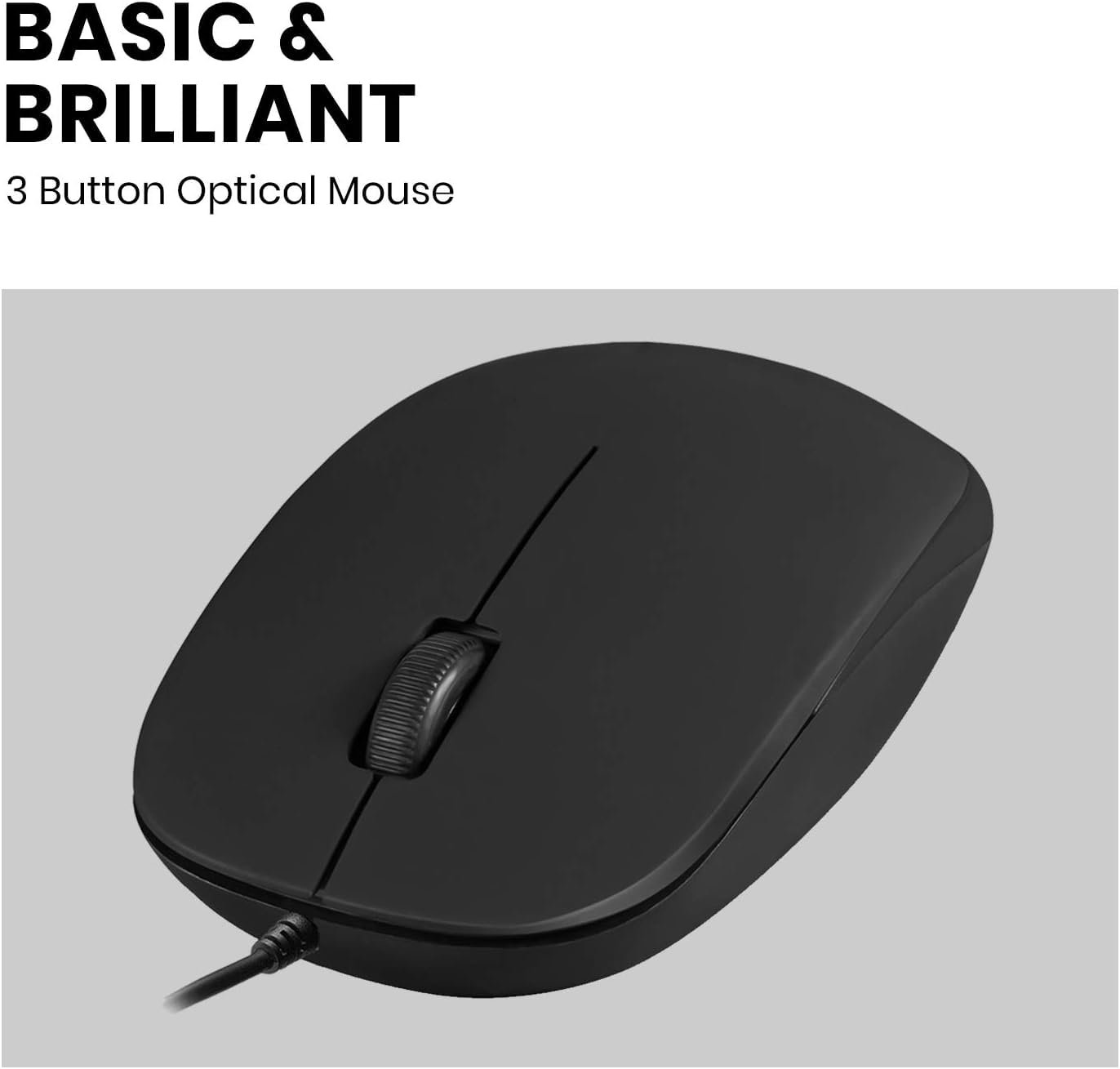 Perixx PERIMICE-201C USB-C Wired Optical Mouse – Ambidextrous 3-Button 1000 DPI Plug-&-Play Mouse with 6-Foot Cable for MacBook, Chromebook, Laptop & Tablet - Image 6