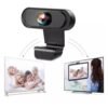 BLACK CROWN Webcam HD 720P, Noise Isolated Microphone with Computer HD stremaing Web cam for Desktop, Laptop with mic with Wide Angle Lens & Large Sensor for Superior Low Light, Optical. (042)(Black)