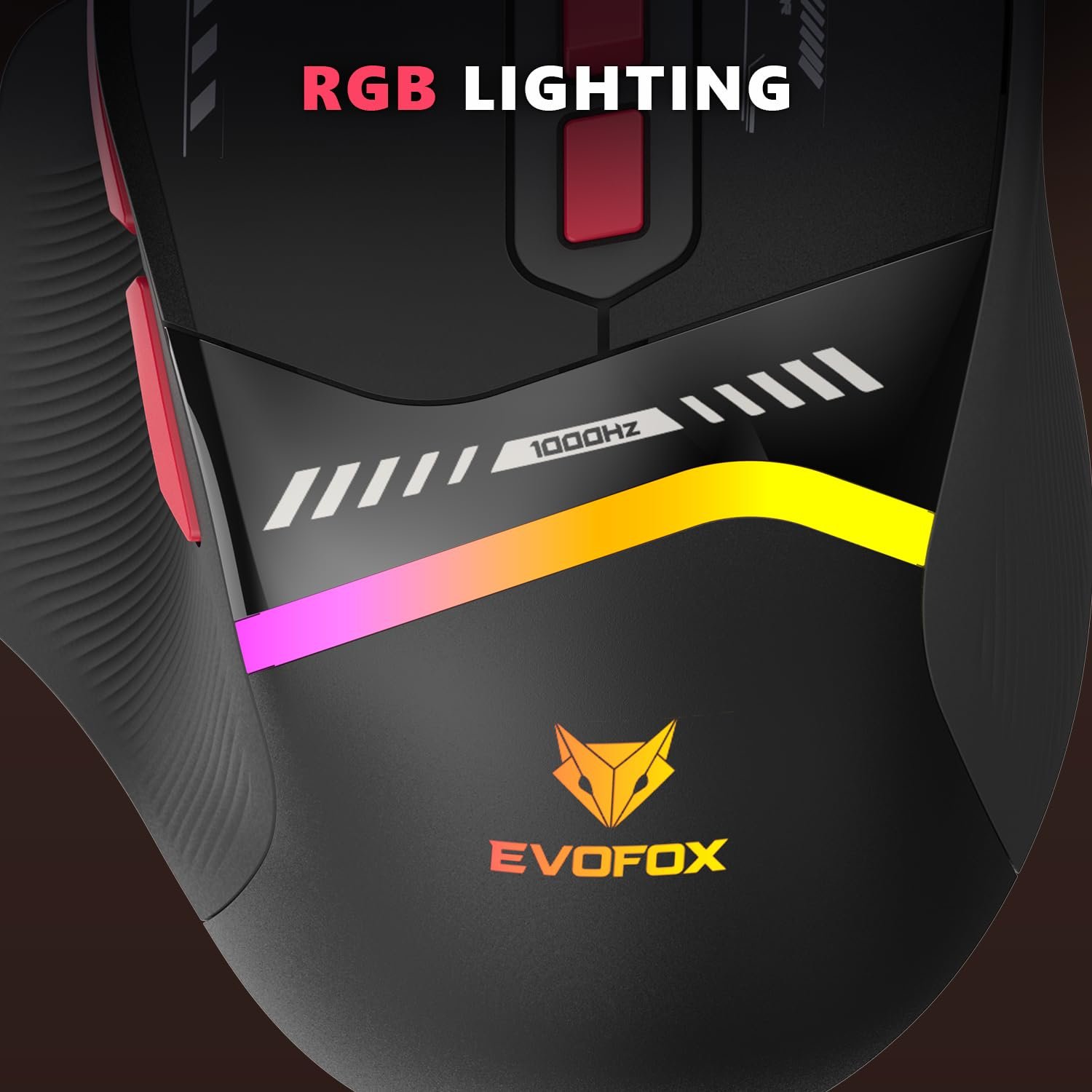 EvoFox Blaze 2 Wireless Gaming Mouse Tri-Mode Rechargeable, 12,800 DPI, 1000Hz Polling Rate, Ergonomic Design, RGB Lighting, 8 Programmable Buttons, Software Support - Image 5
