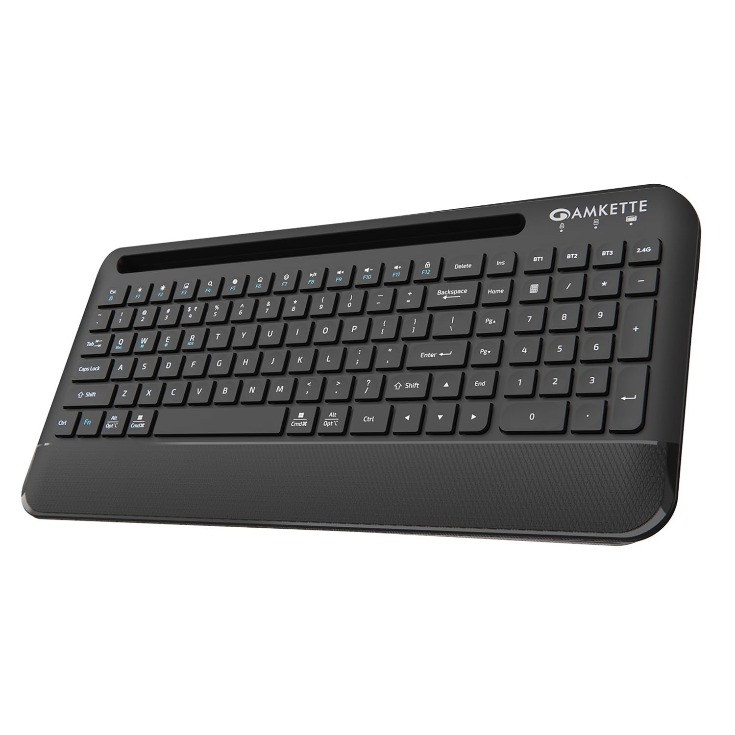 Amkette Optimus Pro Max Multi Device (4in1) Rechargeable Wireless Keyboard/Bluetooth Keyboard with Scissor Keys | One Click Device Switching and AI Access for MacOS, Windows, Android & iOS (Black) - Image 2