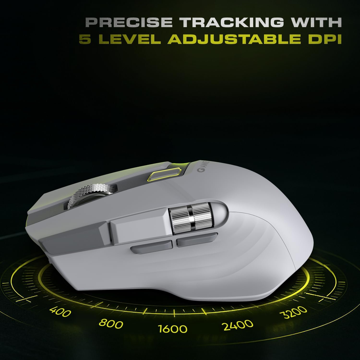 Amkette XS Series Flow S Ergonomic Wireless Mouse/Bluetooth Mouse with Side Scroll, 2.4G + 3×BT, 7 Buttons, Multi-OS, 3200 DPI Adjustable, 1000Hz Polling, 800mAh Rechargeable - Image 8