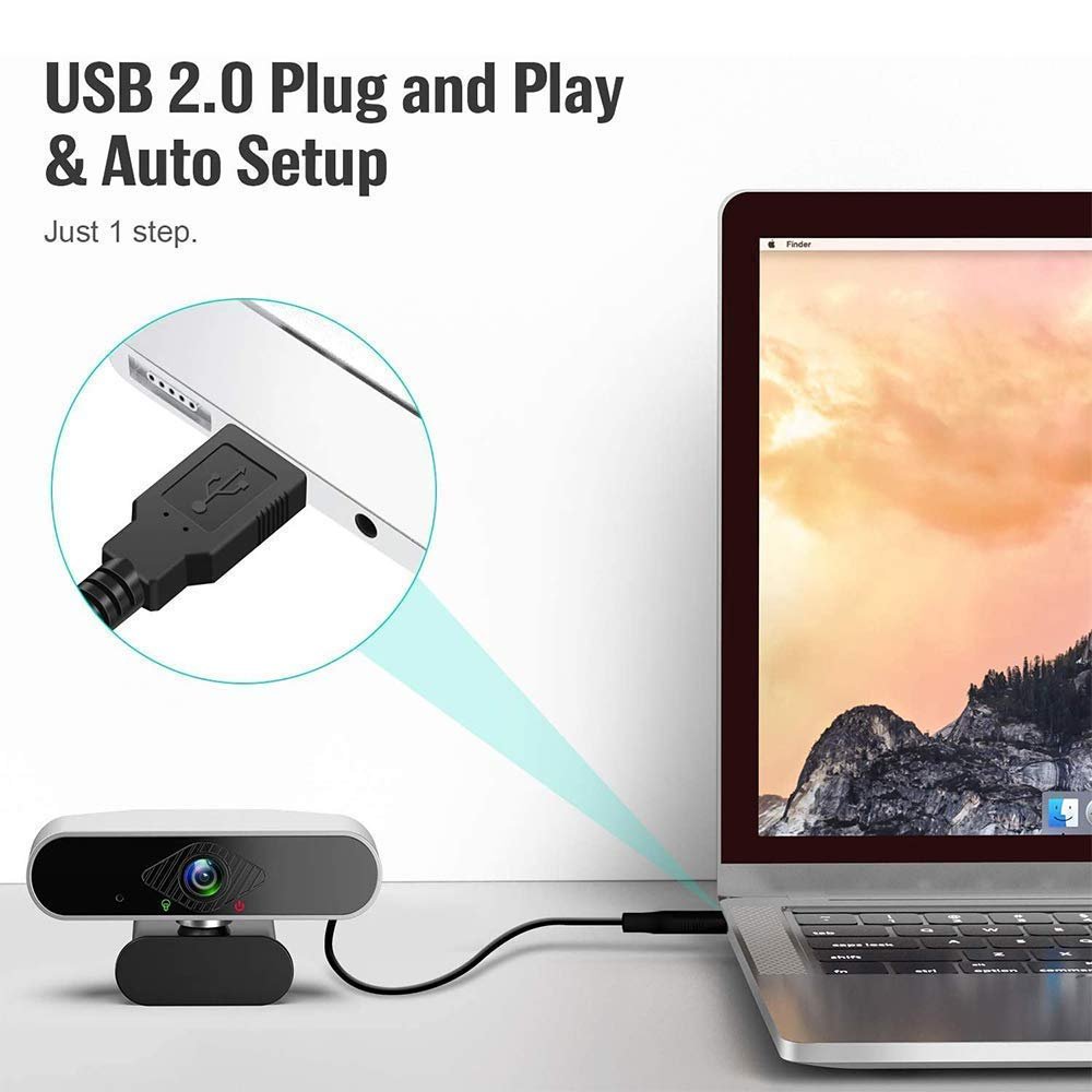 smars® HWC-86L 1080P HD Web Cam with Microphone 360* Rotation Plug and Play USB 2.0/3.0 Computer Camera for Laptop or Desktop HD PC Web-Camera - Image 5