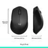Logitech M331 Silent Plus Wireless Mouse, 2.4GHz with USB Nano Receiver, 1000 DPI Optical Tracking, 3 Buttons, 24 Month Battery Life, PC/Mac/Laptop - Black