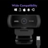 Kreo Owl Lite Full HD Webcam with 1080P 30 FPS, Auto-Focus and Built-in Dual Digital Mic, Plug and Play Setup for Video Call, Streaming, YouTube and More (Black, Owl Lite)