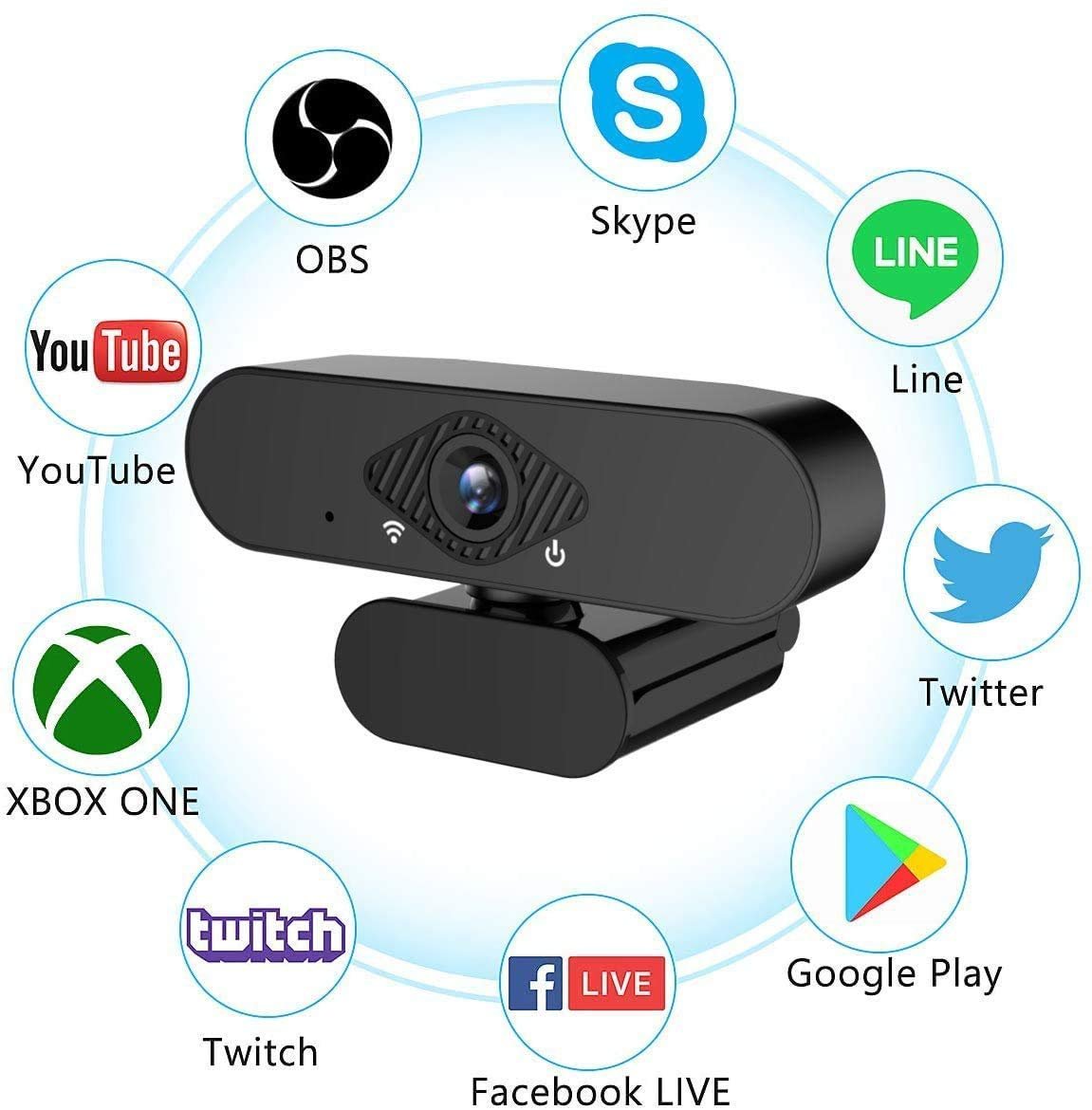 smars® HWC-86L 1080P HD Web Cam with Microphone 360* Rotation Plug and Play USB 2.0/3.0 Computer Camera for Laptop or Desktop HD PC Web-Camera - Image 6