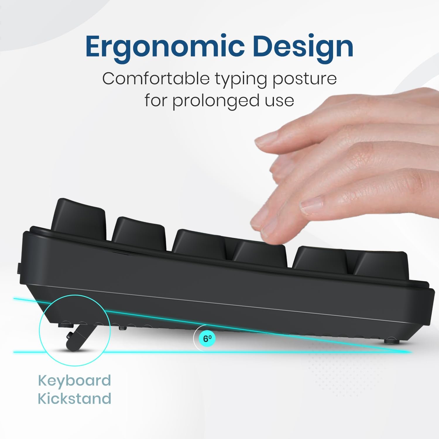 Portronics Key12 Combo Rechargeable Wireless Keyboard and Mouse Set, Bluetooth & 2.4GHz Wireless,Type-C Fast Charging,Gradient Keys, Noiseless Typing, High Precision Mouse, for PC & Laptop(Black)
