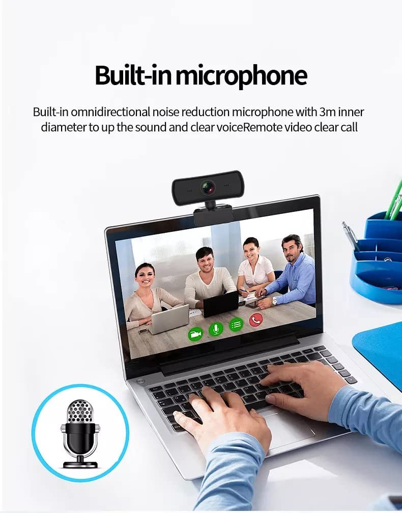 TECHDASH 2K Webcam with Privacy Cover - Noise Reduction, Plug & Play, Inbuilt Mic - for Video Conferencing, Streaming, and Online Meetings & YouTube Web Camera Compatible with PC, Laptop, Desktop - Image 2