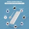 Lapcare Smart Surge Protector with Individual Switch, 250 Volts Extension Board, 5AC Socket 2500W, PD 20w & 2xUSB, 1.5M Copper Cord, Overload Protection, Safety Shutter, Durable PP Body
