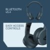 Boat Rockerz 411, 40Ms Low Latency, 40Hrs Battery, 40Mm Drivers, ENx Tech, Stream Ad Free Music via App Support, Bluetooth Headphones, Wireless Over Ear Headphone with Mic (Bold Blue)
