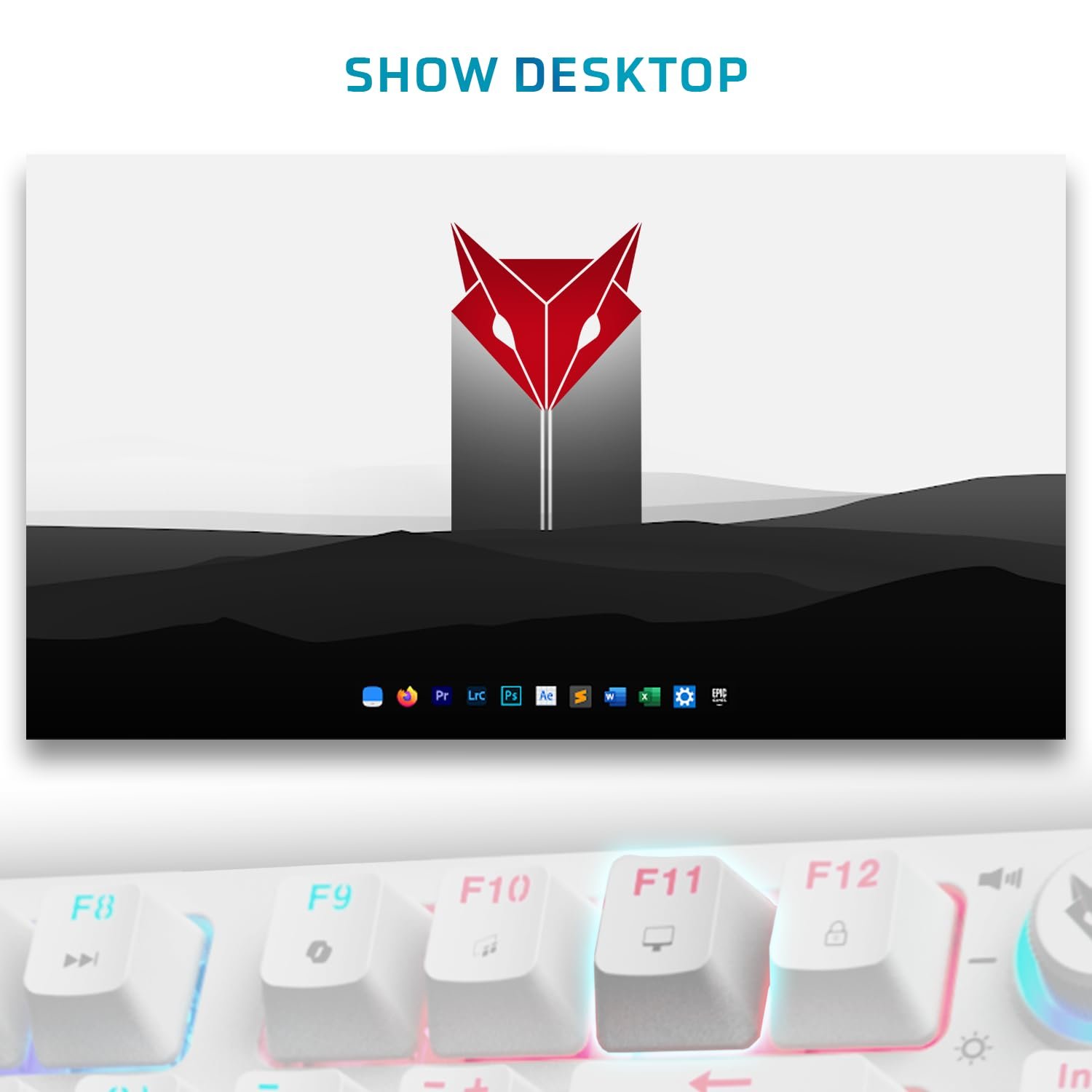 EvoFox Katana X2 TKL Mechanical Gaming Keyboard | 3โPin Replaceable Silent Red Switches, Dynamic Backlighting, All Keys AntiโGhosting, Volume Knob, Copilot, Xbox Gamebar, Screenshot & More (White) - Image 9