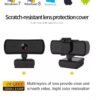 AJUK® 2K Full HD Webcams with Microphone and Privacy Cover, Autofocus, HD USB Computer Web Camera (Black)