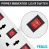 FEDUS 15 Meter 49.2 Feet Long Switch Board Extension|Pack 1 Extension Boards with Switch,Extension Board with Long Wire,Extension Board for Computer,Surge Protectors Spike Buster,240 Volts,White