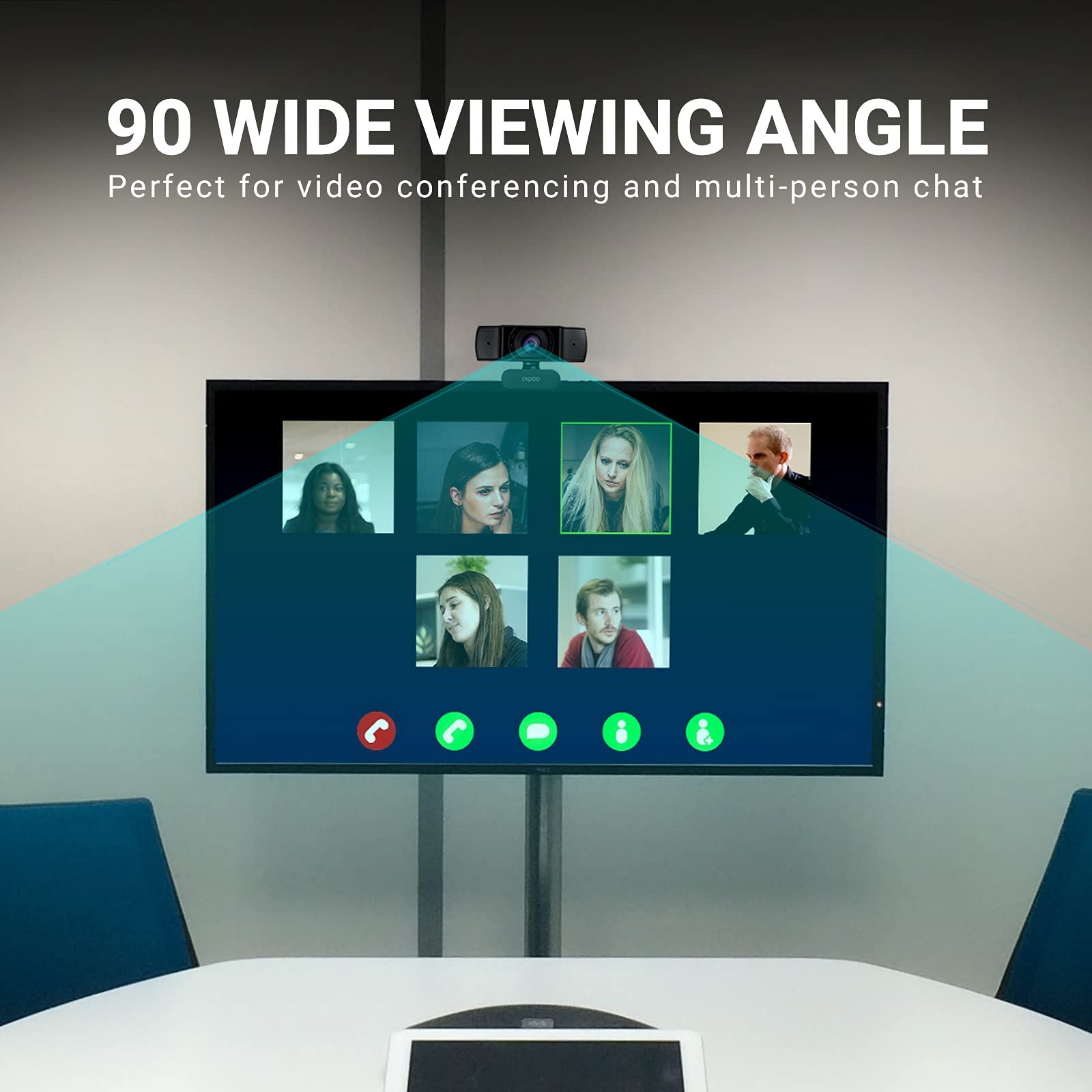Rapoo C200 HD Web Camera | 720P HD |90° Wide Angle Lens |Built-in Omni Directional Noise Cancelling Microphone |Windows & iOS Support | 2 Yrs Warranty - Image 4