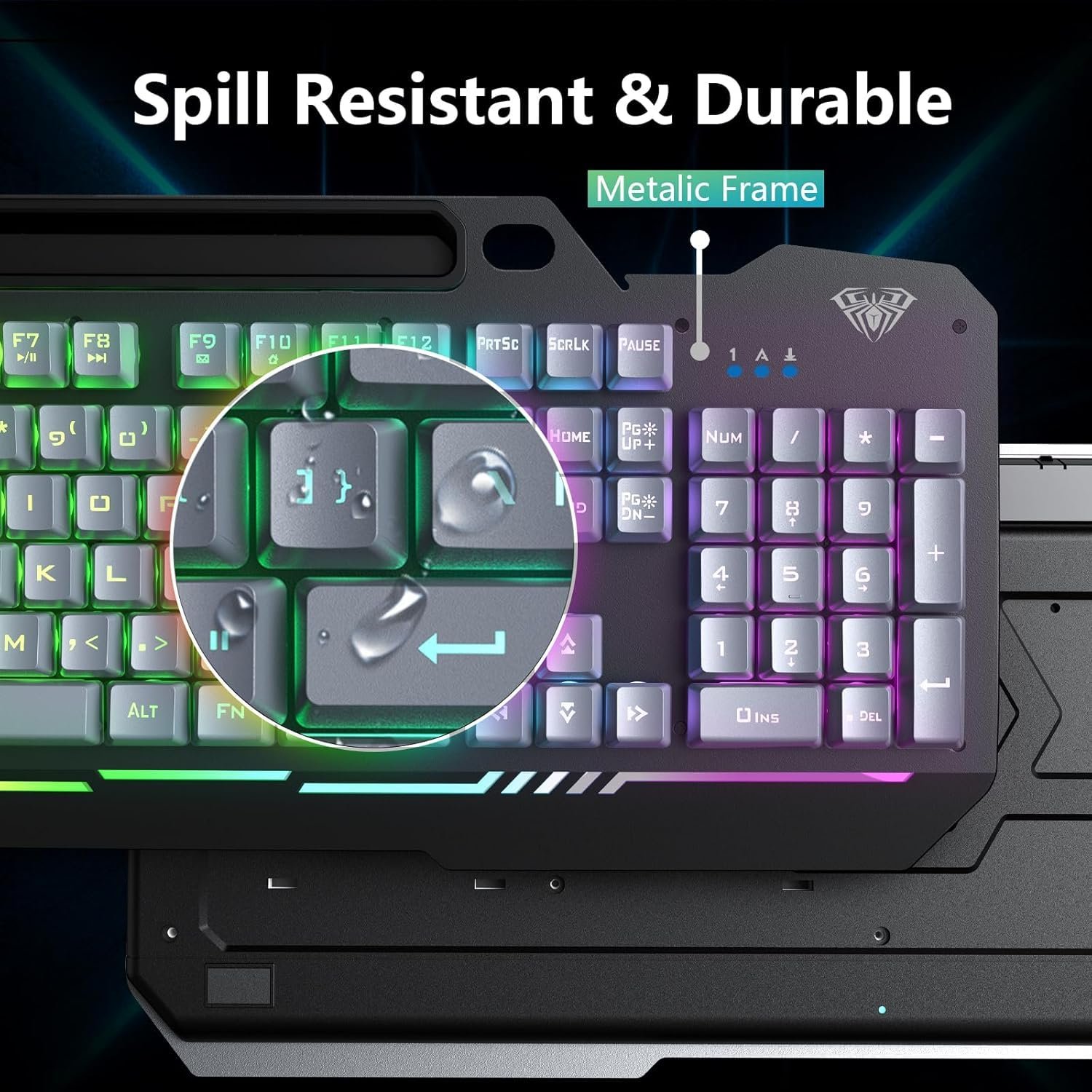 Aula T102 Gaming Keyboard and Mouse Combo | RGB Backlit Membrane Keyboard and Gaming Mouse | Wired Keyboard & Mouse Set for Windows PC Gamers (Black Panel | Grey Keycaps) - Image 6