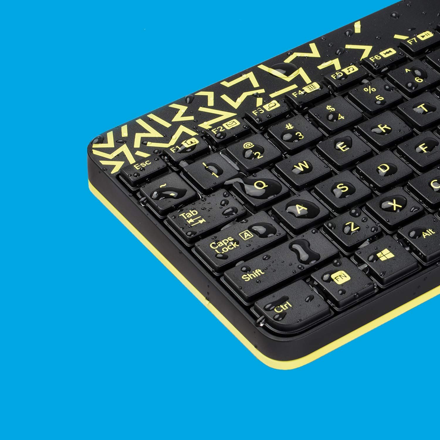 Logitech MK240 Nano Wireless USB Keyboard and Mouse Set, 12 Function Keys 2.4GHz Wireless, 1000DPI, Spill-Resistant Design, PC/Mac, Black/Chartreuse Yellow - Image 5