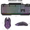 Aula T102 Gaming Keyboard and Mouse Combo | RGB Backlit Membrane Keyboard and Gaming Mouse | Wired Keyboard & Mouse Set for Windows PC Gamers (Black Panel | Grey Keycaps)