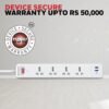 Honeywell 4 Out Surge Protector with Master Switch, Spike Guard/Extension Board, 4 Outlet, PD20W & 2xUSB, 13500Amp, 1.8 Meter Cord, DSW, Automatic Overload Protection, 3 Years Manufacturer Warranty
