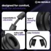 Nu Republic Starboy with 54 Hour Playtime,X-Bass® Technology,40mm Neodymium Drivers,Gaming Mode,Bluetooth V5.4,Dual Pairing,Dual Stereo,Type-C Fast Charging ENC Bluetooth Over Ear Headphones (Black)