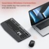 Portronics Key10 Combo Wireless Keyboard and Mouse Set with Wrist Rest, Multimedia Hotkeys, USB Receiver, Adjustable DPI, AI Assistance, Long Key Life & Click Life for PC & Laptop (Grey)