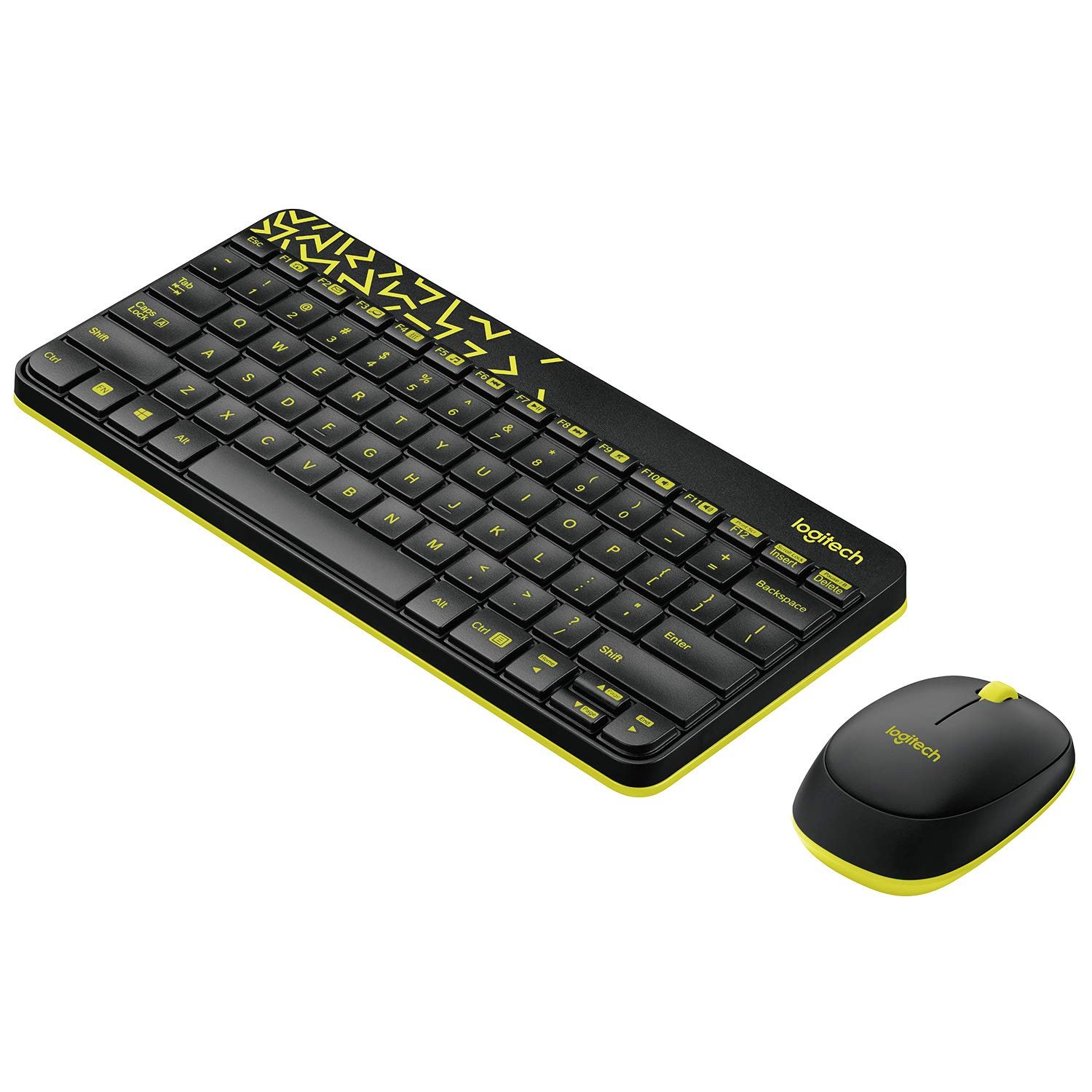 Logitech MK240 Nano Wireless USB Keyboard and Mouse Set, 12 Function Keys 2.4GHz Wireless, 1000DPI, Spill-Resistant Design, PC/Mac, Black/Chartreuse Yellow - Image 4