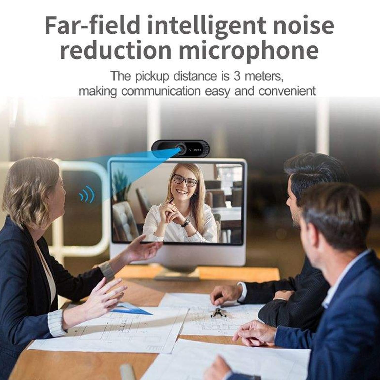 GR Deals 720P HD Webcam for PC Desktop & Laptop with Built-in Noise Isolating Microphone 720 HD Webcam with Built-in Microphone USB Connectivity (Black) - Image 9