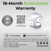 UltraProlink 7 in 1 Cube Extension Board Power Strip Multi-Ports|Device Safety with ISI Approved Heavy Duty Cable 5m/16.4’|Fast Charge iPhone 50% in 30 min|Type-C(PD 20W)+USB-A 20W &4AC Sockets|UM1222