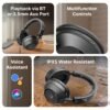 pTron Studio Ultima w/ 60Hrs Playtime, Dual Device Pairing, 40mm Drivers, Custom EQ, Mobile App, Wireless Over Ear Headphones w/HD Mic & TruTalk AI-ENC Calls, BTv5.4 & Type-C Charging (Jet Black)