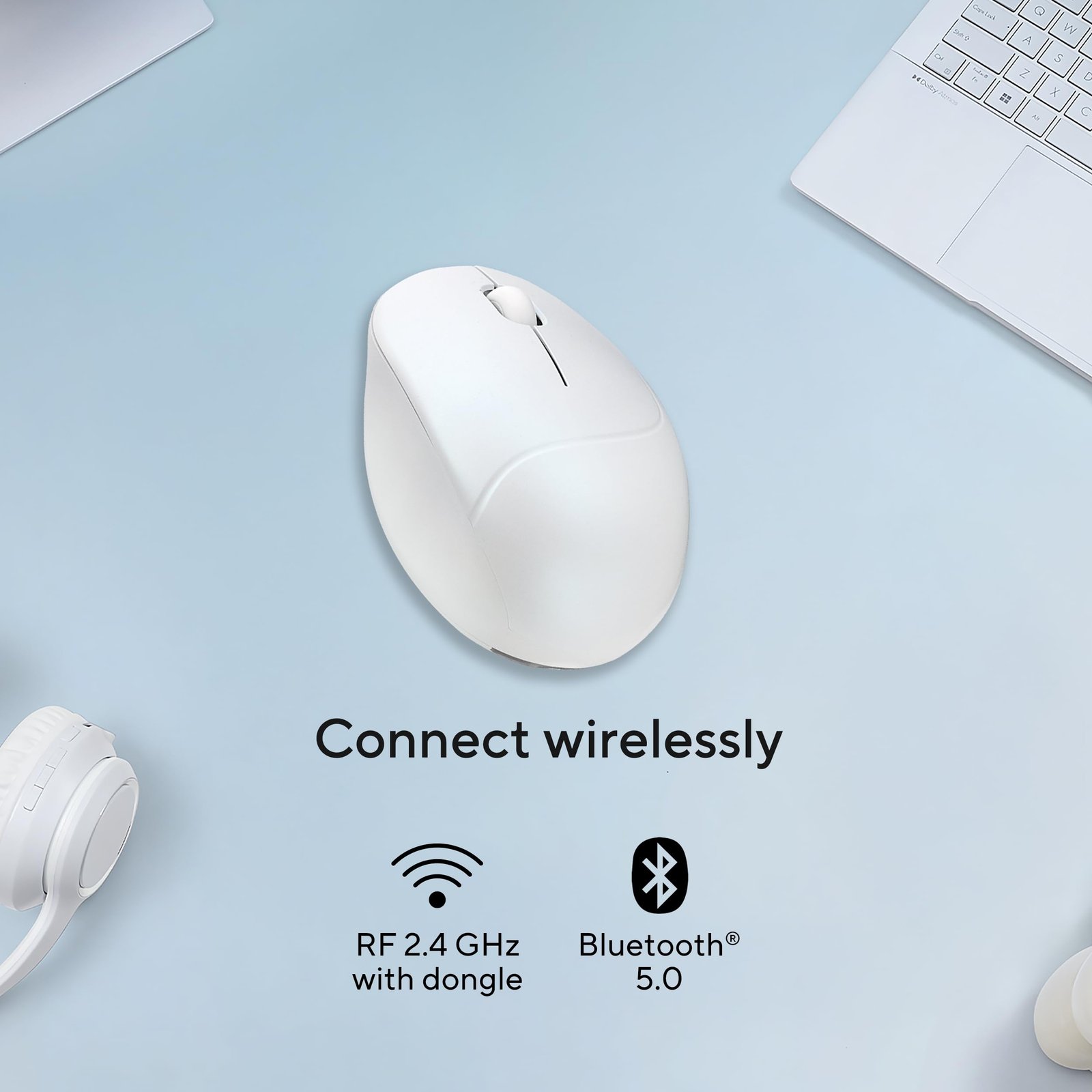 ASUS MD101 Fragrance Mouse, Dual-Mode connectivity, Adjustable DPI Upto 2400, PTFE Mouse feet, Refillable Fragrance Design, Silent Clicks, Upto 12-Months Battery*, Iridescent White, Lightweight 67.6g - Image 3