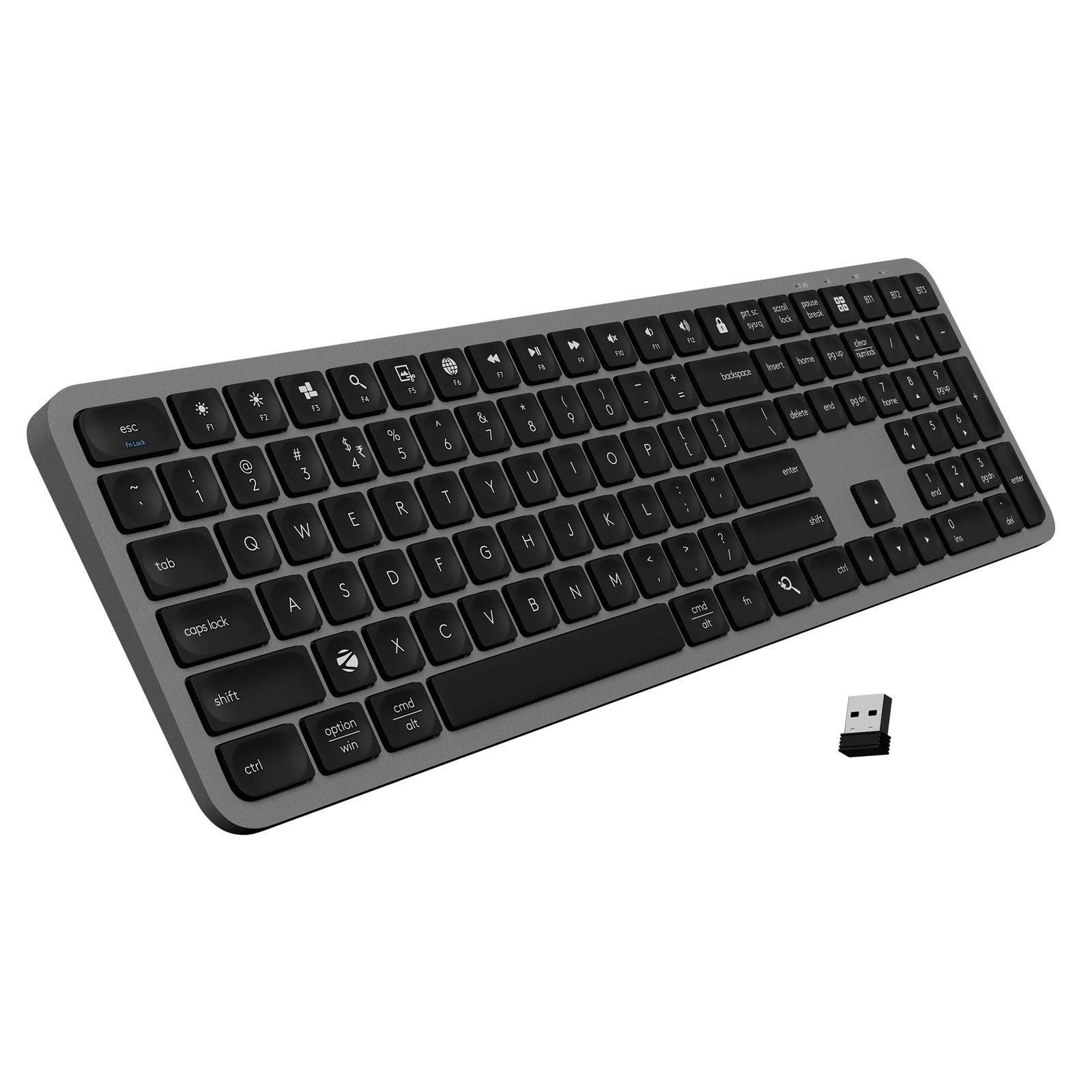 ZEBRONICS K5002MW Slim Wireless Keyboard with in-Built Battery, Copilot AI Key, Windows | Mac | iOS | Android, Scissor Switch, 3 Bluetooth + 2.4Ghz, 109 Keys, 13 Multimedia Keys, Type C Charging - Image 2