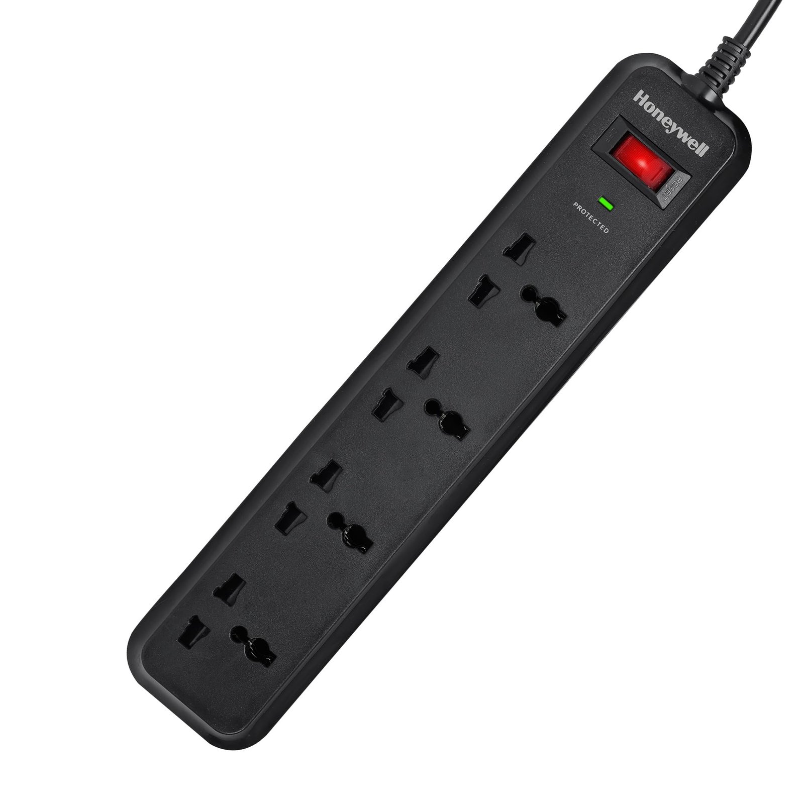Honeywell Surge Protector, 4 Universal Sockets,15000Amp, 2 Meter Cord, Device Secure Warranty, Automatic Overload Protection, Spike Guard/Extension Board, Master Switch, 3Years Manufacturer Warranty - Image 2