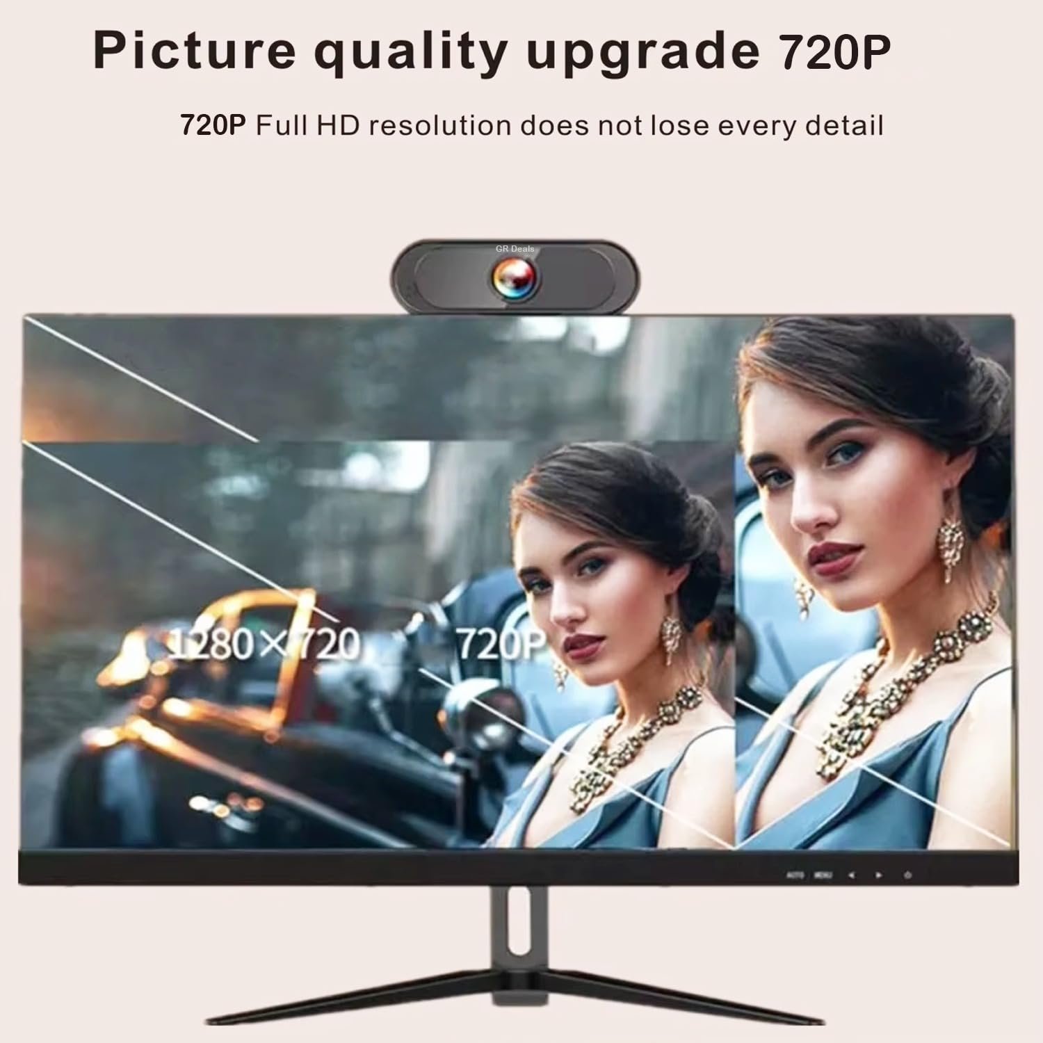 GR Deals Webcam HD 720P, Noise Isolated Microphone with Computer HD Streaming Web cam for Desktop & Laptop with mic with Wide Angle Lens & Large Sensor for Superior Low Light, Optical. (Black) - Image 6