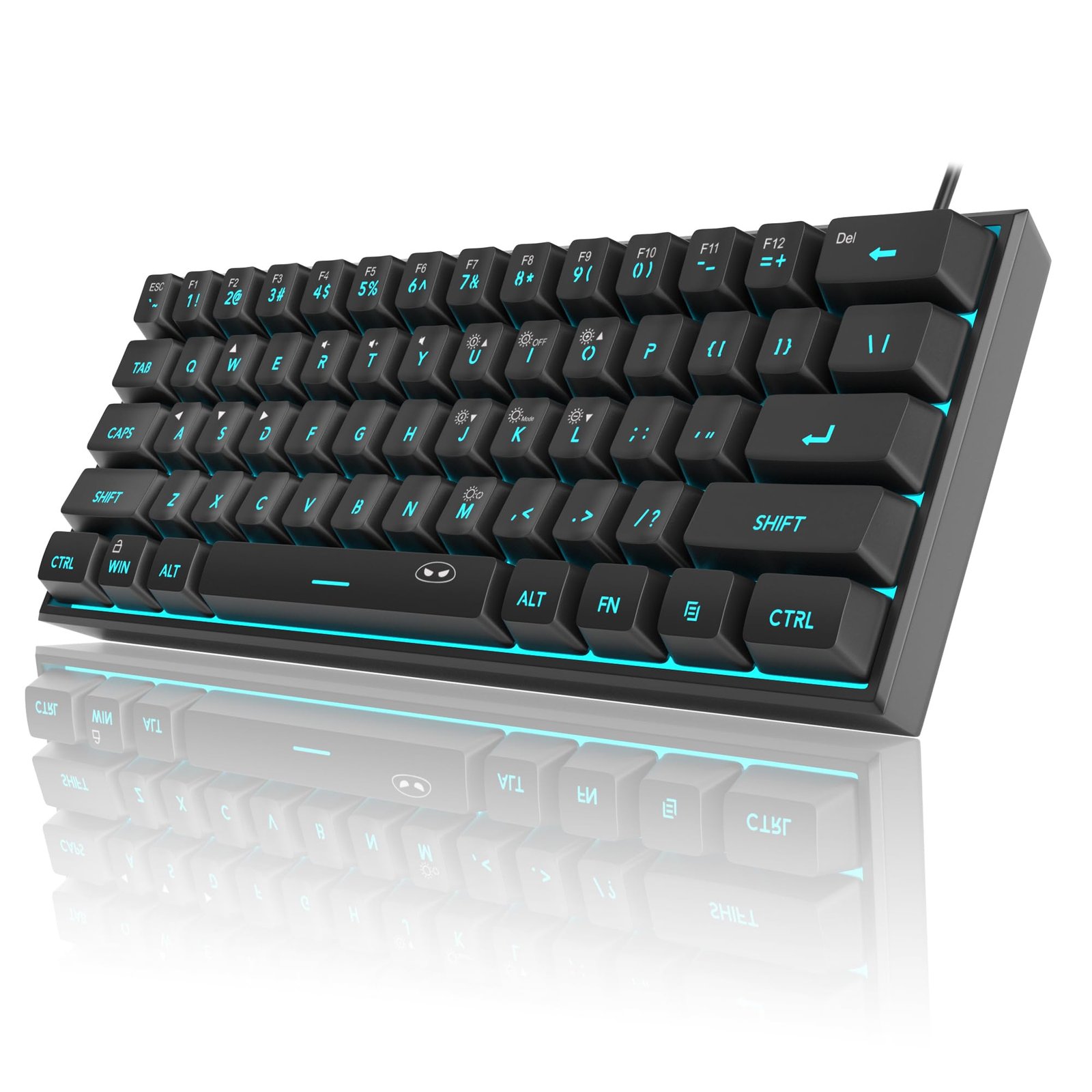 MageGee Mini 60% Gaming Keyboard, RGB Backlit 61 Key Ultra-Compact Keyboard, Ts91 Ergonomic Waterproof Mechanical Feeling Office Computer Keyboard for Pc, Mac, Ps4, Xbox One Gamer, Wired (Black)