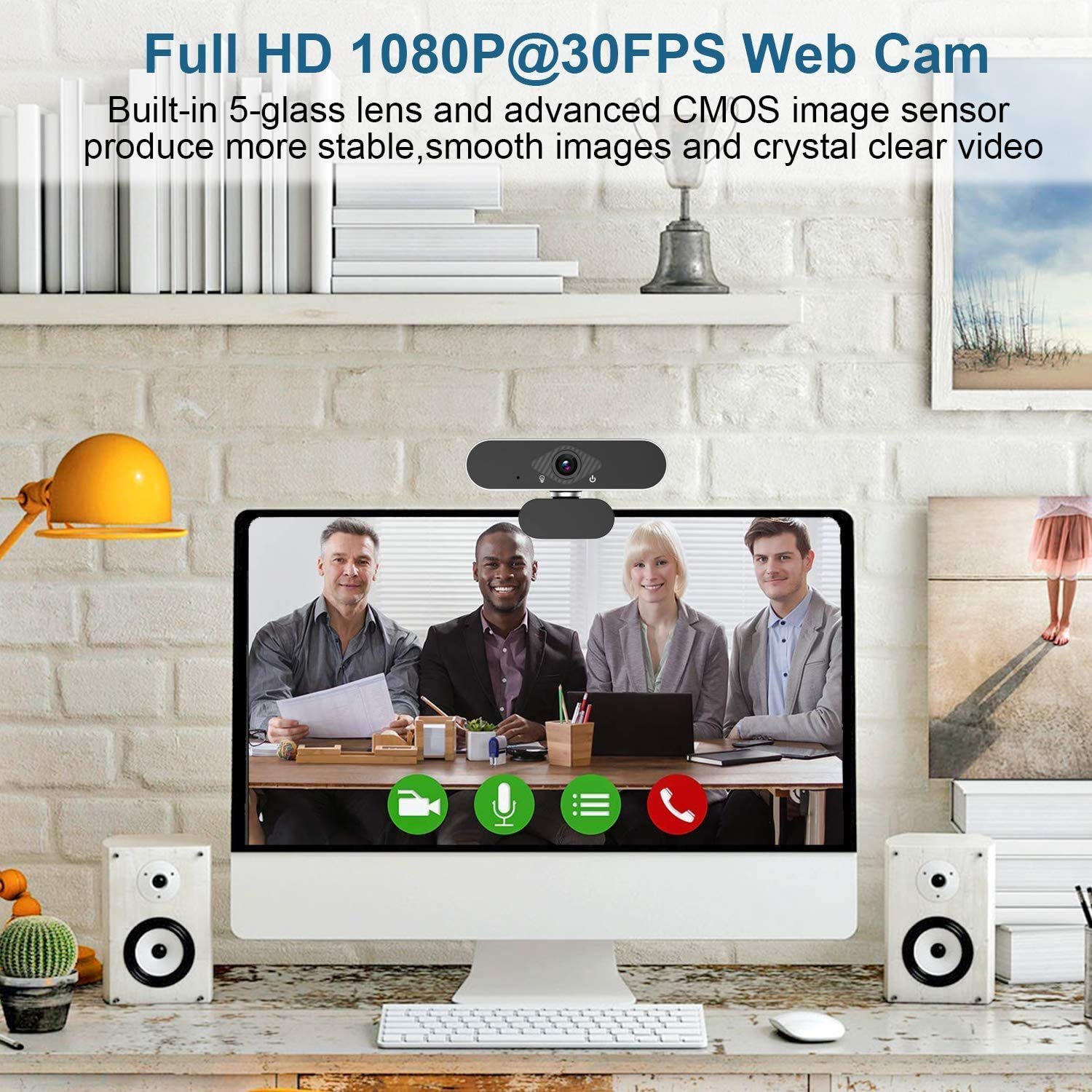smars® HWC-86L 1080P HD Web Cam with Microphone 360* Rotation Plug and Play USB 2.0/3.0 Computer Camera for Laptop or Desktop HD PC Web-Camera - Image 7